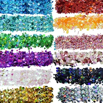 10 ML Holografski Kozmetični Festival Močen Glitters Sequins, Nohtov Sequins Kosmiči, Za Telo, Obraz, Lase, Make Up Nail Art Mešani