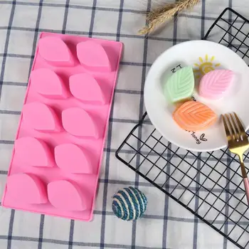 10-Votline Silikonski Torto Plesni 3D Listov Oblikovan Čokoladno Torto, Pecivo Peka Plesni DIY Bonboni Žele Dekor Plesni Kuhinjski Pribor