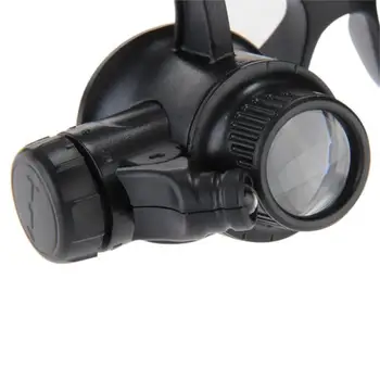 10X 15X 20X 25X Glavo LED Luči Očala Povečevalna Watchmaker Nakit Optične Leče Steklene Lupo Loupe