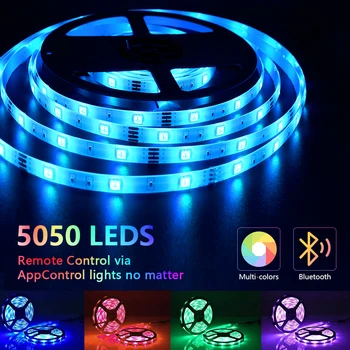 15M LED 5050 RGB Trak Svetlobe APP Nadzor Barva Spreminja, LED SMD 5050 RGB Svetlobe Trakovi z RF Odd. Za Sobe, Stranke,