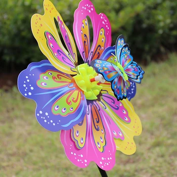 1Pc 3D Metulj Cvet Vetrnica Multicolor Metulj Cvet Vetrnica Pisane Veter Kolesce, Vrt, Dvorišče Dekoracijo Otroci Igrače
