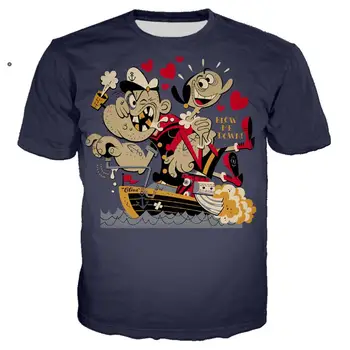 2020 NOVI Igri Popeye Majica 3D Tiskanja Moški/ženske Poletne Ulične T-shirt Moški Punk Crewneck Tshirt Oblačila Prevelik Vrhovi 5XL