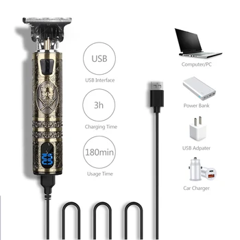 2021 T9 USB lase clipper polnilna lase clipper frizuro akumulatorski britev brivnik za moške, striženje brado razor
