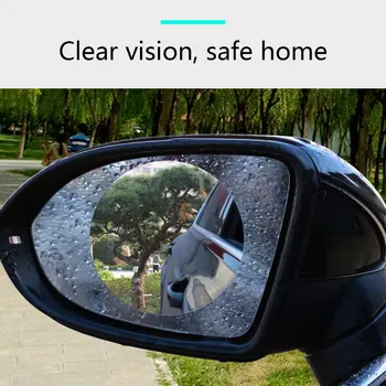 2Pcs Avto Rearview Mirror Dež Filma Strani Okna Film Vzvratno Ogledalo Celoten Zaslon Anti-Fog Nano Nepremočljiva Film