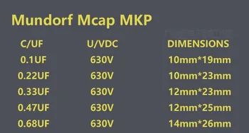 2PCS Nemčiji Mundorf Mcap za 0,1 UF 630V 10x19mm M-cap MKP 104/630V avdio nepolarno spojka 100NF novo audiophiler kondenzator