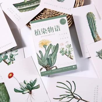 30 Listov/Set rastlin Dopisnica DIY Risanka Voščilnice za Sporočila Kartice Darilo Tiskovine