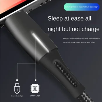 5A Samodejnega izklopa Najlon Pleteni USB Tip C Micro Kabel Hitro Polnjenje Mikro Podatki Kabel Za Samsung S7 HTC LG Huawei Xiaomi
