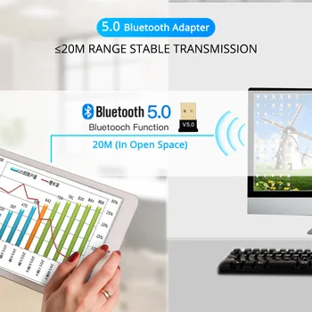 ANKNDO Bluetooth 5.0 Usb Adapter za Pc Računalnik Prenosni Brezžični Bluetooth Oddajnik Sprejemnik Slušalke Avdio Pošiljatelja Dongle