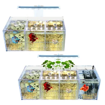 Aquarium LED Akril Betta Fish Tank Set Mini Namizje Svetlobe, Vodne Črpalke, Filtri