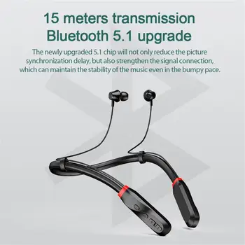 Brezžične Bluetooth Slušalke Bas Brezžične Slušalke z Mikrofon, Stereo Neckband Vodotesne Slušalke za V uho Športne Slušalke