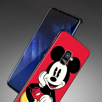 Disney Risanke, Animacije Minnie Mickey Mouse Za Samsung Galaxy A9 A8 A7 A6 A5 A3 Star Plus 2018 2017 2016 Mehko Črno Primeru Telefon