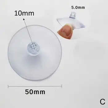 Dvojna luknja Jasno Sesalni brez Kljuke,50mm Pregleden Večkratno uporabo Gob Sesalni Plastičnih Bedak Blazine za Steklo