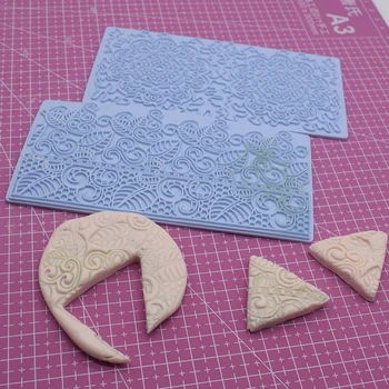 Glina Teksturo Emboss Mat Diy Nakit Čipke Mandala Cvet, Vene Vzorec Stampping Reliefi Znamka Orodja za Keramika Keramične Obrti
