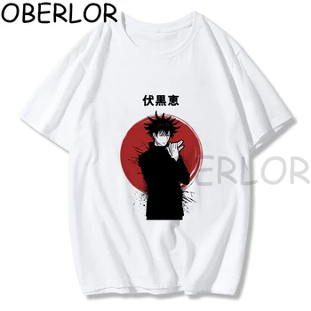 Japonski Natisnjeni Kawaii Lil Gojo Moški/Ženske Tshirt Anime Jujutsu Kaisen Majica Prevelikih Oblačilih, O-Vratu Bombaž Vrhovi Tees za Moški