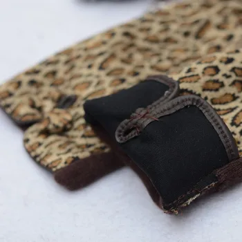 Jeseni, pozimi volne rokavice ženske toplo leopard moda lok dekoracijo moda high-end vzdušje vožnje vožnje rokavice D19