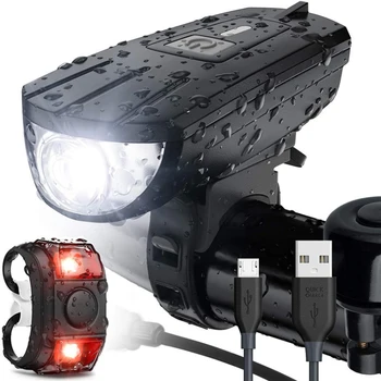 Kolesarske Luči Kolo USB Polnjenje Žarometi Opozorilo Žaba Luči Rep Luči Nastavite Kolesarska Oprema