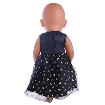 Ljubek Mali Tiskanja Pikčasto Gaza Krilo Lutka Obleko Za 18 Inch Ameriški Lutka Dekleta & 43 Cm Novorojenčka Elemente,Naša Generacija