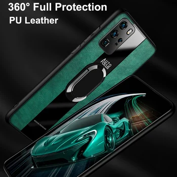 Luksuzni Usnje Obroč Imetnik Primeru Telefon Za Huawei Y7A P40 Pro Plus P40 Lite P Smart 2021 Čast 10X Lite Ogled 30 Pro Plus Kritje