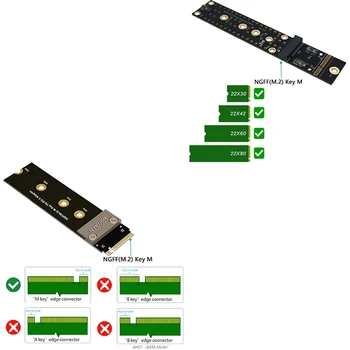 M. 2 NGFF NVMe M Ključ SSD Podaljšek 2280 Riser Extender Kartice, Podporo PCI-E 3.0 4X Podaljšek