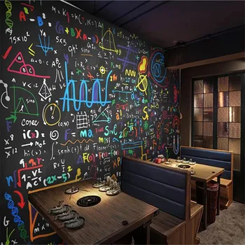 Milofi po meri 3D ozadje zidana barvna kreda matematična formula, s tablo v ozadju stene dnevna soba, spalnica dekoracijo sten