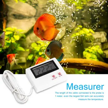Mini Digital Akvarij Termometer LCD Fish Tank Temperatura Vode Merilnik Akvarij Temp Detektor Hišnih Dodatki Orodja