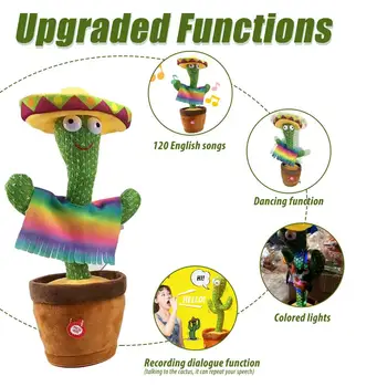 Nova Elektronska Stabilizacija Ples Igrača Kaktus Plišastih Igrač Z Pesem Plišastih Srčkan Ples Kaktus Izobraževanja V Zgodnjem Otroštvu Igrače Za Otroke