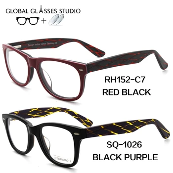 Novo Modno Elegantna Očala Okvirji Acetat Moški Ženske Očala Prscription Branje Kratkovidnost 1.56 Indeks