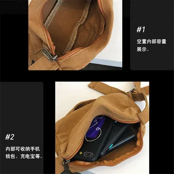 NOVO Pravi Foto Platno Vrečko Ženski korejska Različica Preprost Joker Vrečko Kavboj Japonske Literature Retro Ramenski Messenger Bag