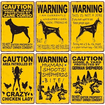 Opozorilo Pes Letnik Kovinski Tin Znaki Plakat Pazite se Psa Kositrne Plošče Slikarstvo Bar Družino Tukaj sem Gledal Ploščo Pes Dekoracijo
