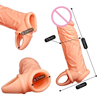 Penis Enlarger Rokavi Za Enkratno Uporabo Kondoma Sex Igrača Za Moške Penis Rokav Realističen Dildo Zamudo Izliv Penis Kritje Za Odrasle Sex Shop