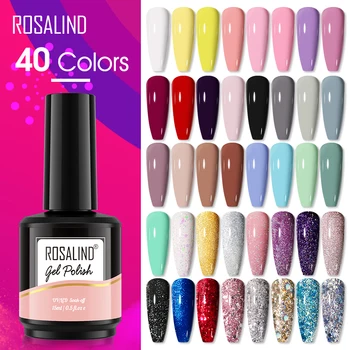ROSALIND 40 Barve 15ml Soak Off Gel lak, Svetlo Za Nohte Art Design LED/UV Lučka za Brezplačno Nakupovanje