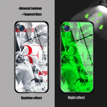 Tenis Roger Federer RF Telefon Primerih Sij Svetlobni Kaljeno Steklo Za Huawei P40 30 20 lite Pro MATE9 10 20X 30 lite pro pokrov