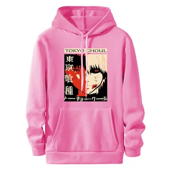 Tokio Ghoul Japonski Anime Hoodie Kaneki Ken Oči Strip Tisk Svoboden Cool Majica Ulične Harajuku Oversize ženski pulover s kapuco