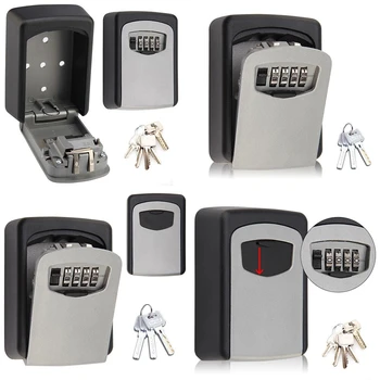 Vroče Stenske Tipko, Sef, Mini Shranjevanje Keybox Ključ za Shranjevanje Lock Box s 4-Mestno Kombinacijo Nepremočljiv Pokrov Za Uporabo na Prostem