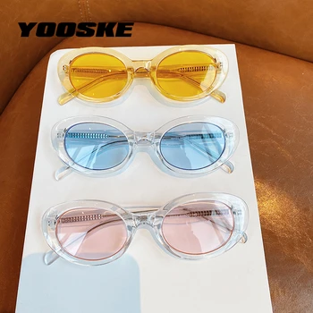 YOOSKE Moda Ovalne sončna Očala Ženske Letnik Mala sončna Očala Moških Vožnje Očala Trendy Hip Hop Očala Odtenki UV400