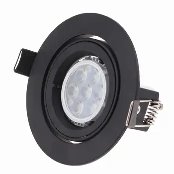 Črni Krog Komercialni Razsvetljave Nastavljiva LED Vgradni Downlight, pribor (Fitingi) MR16 GU10 Žarnica Svetilka Svetilo led Downlight Okvir