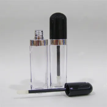 1 pc Prazno Pregleden Prazno Lip Gloss Cevi Plastičnih Balzam za Ustnice Cev Šminka Mini Vzorec Kozmetični Posodo S Črno kapo