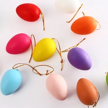 12pcs Plastičnih Velikonočna Jajca Viseči Okras Otroci Igrače DIY Obrti Slikarstvo Za Velikonočni Okraski Stranka za Dom 6*4 cm