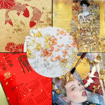 3 Barve Kovinske Folije Kosmičev Sequins Glitters za Slikarstvo, Umetnost Nail Art Folije Dekorativne Papir Smolo Plesni Nadevi