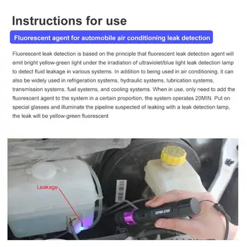 3PC Fluorescence Olje S Fluorescentnim Leak Detection Leak Test UV Barvilo za Odkrivanje klimatske naprave za Avto/C Plinovod Popravila