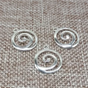 925 Sterling Srebro Sijoče Zavrtimo Spirala čarobne gumbe za Zapestnico, Ogrlico, Uhane
