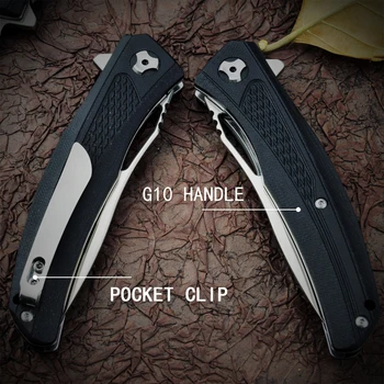 BENEDIKT&XUAN Žep folding nož D2 Rezilo Os Sistema G10 Ročaj flipper nož za Kampiranje na Prostem noži samoobrambe lov EOS orodje