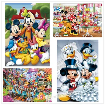 Disney Celoten Kvadratni / Krog Diamond 5d Diy Diamond Slikarstvo Mickey Mouse Seriji 3d Vezenje Navzkrižno Šiv Okrasnih Doma Dekor