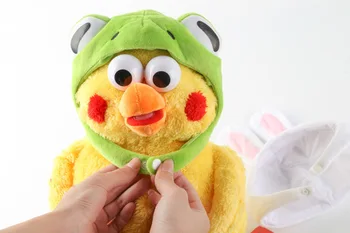 Japonski Emoticons Papiga Crispy Chicken Žaba Zajec Plišastih Lutka Igrača Pokrival Klobuk Pribor majhnosti Wj01
