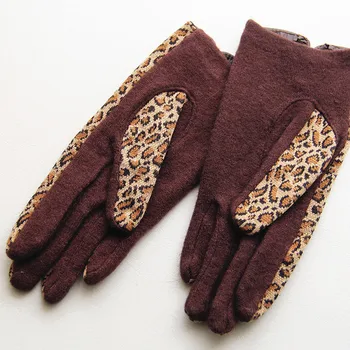Jeseni, pozimi volne rokavice ženske toplo leopard moda lok dekoracijo moda high-end vzdušje vožnje vožnje rokavice D19