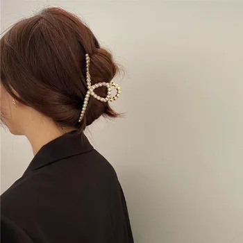 Korejski Modni Stil Lase Kremplji Imitacije Pearl Lase Rakovice Elegantno Kristalno Nosorogovo Ženske Dodatki Za Lase