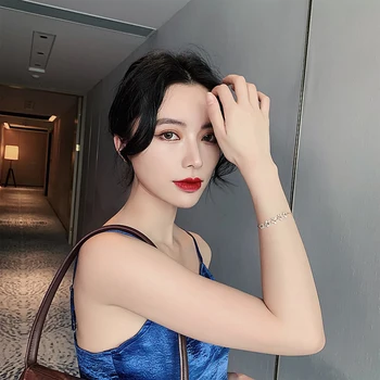 Korejski Novega Modela, Modni Nakit Zapestnica High-end Luksuzni Cvet Cirkon Nastavljiv Ženski Prom Stranka Zapestnica