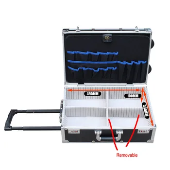 LAOA 16/20 palčni Orodje Primeru Škatla za Shranjevanje Aluminija Šok Odpornost Prtljage Prevoznik Notranji Voziček Izmenljive s Kodo za Zaklepanje kovček
