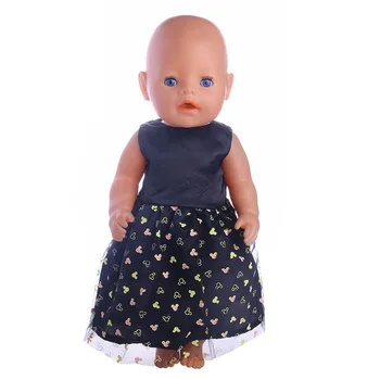 Ljubek Mali Tiskanja Pikčasto Gaza Krilo Lutka Obleko Za 18 Inch Ameriški Lutka Dekleta & 43 Cm Novorojenčka Elemente,Naša Generacija