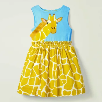 Malo Maven 2021 Poletje Obleko za Baby Dekleta Žirafa Lepe Obleke Malčka, Bombaž Kostum za Otroke od 2 do 7